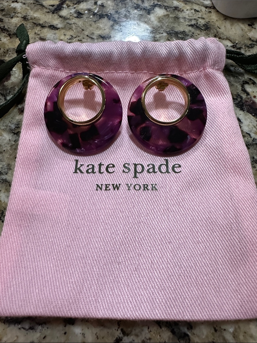 NEW Kate Spade Purple Tortoise Earrings
